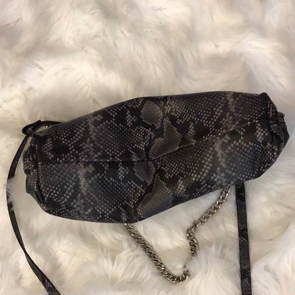 INC International Concepts Black and Gray Snake Print KJ Clutch - Picture 3 of 8